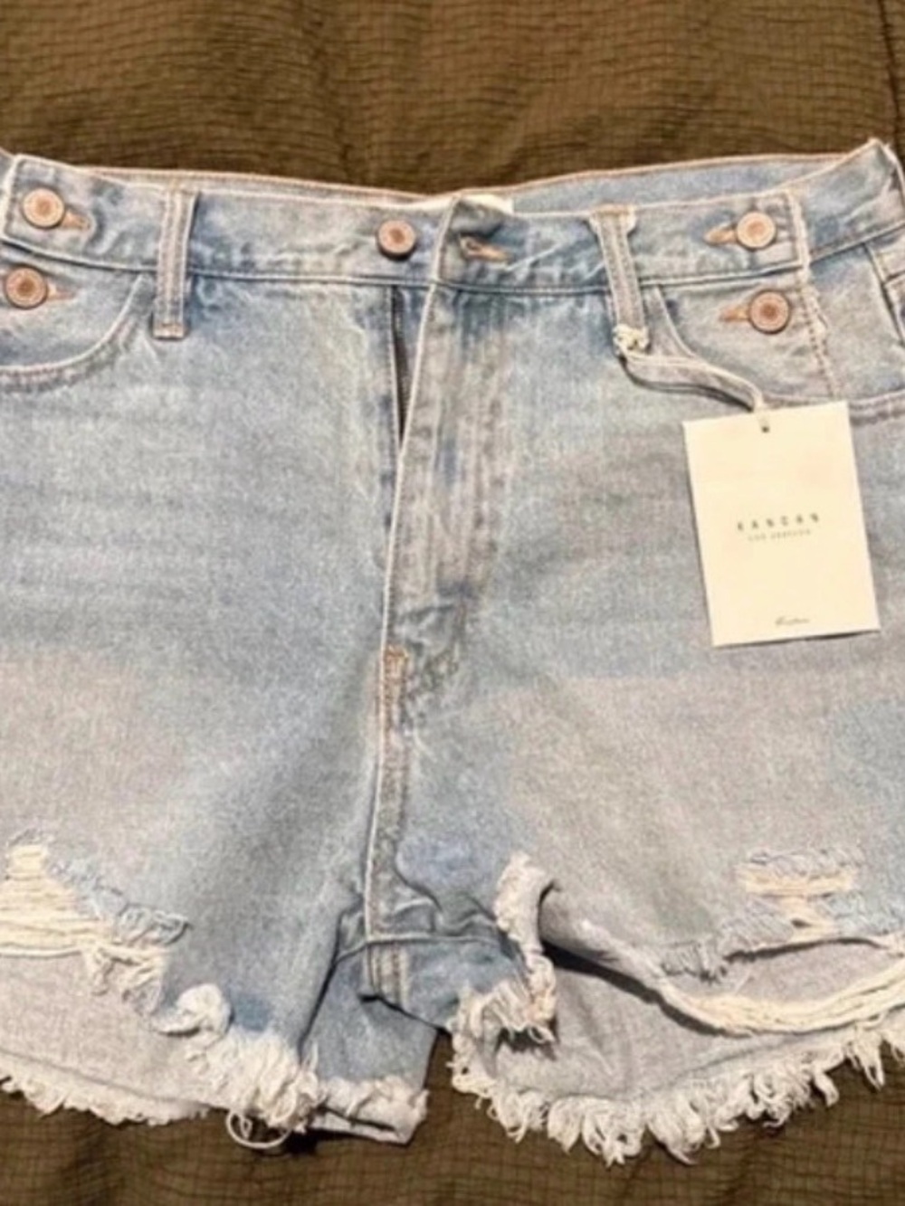KanCan Light Wash Distressed Denim Shorts